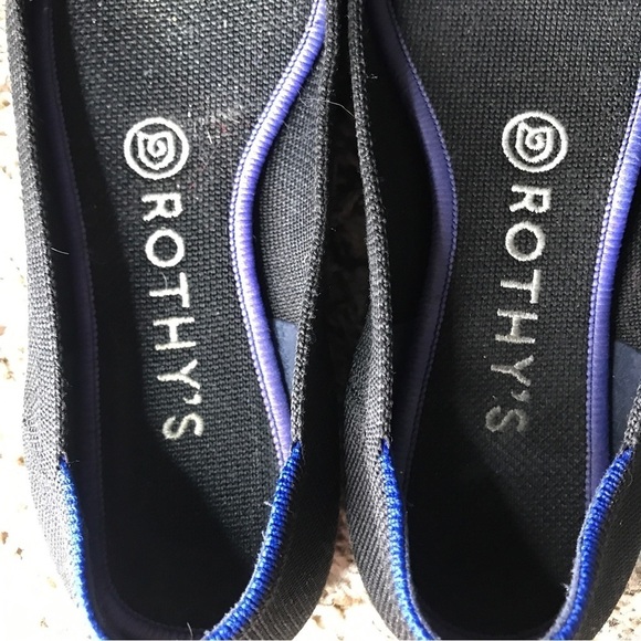 Rothy’s the pointed toe knit flats black and blue lining W 7.5 - Picture 4 of 12